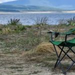 Oversized mesh camping recliner with cup holder